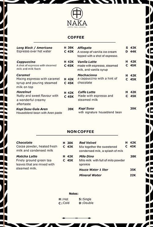 Menu Drinks