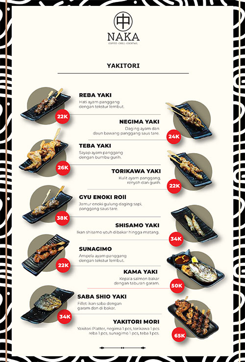 Menu Yakitori